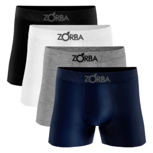 Kit 4 Cuecas Boxer Masculina Algodão Sem Costura Zorba Conforto Diário