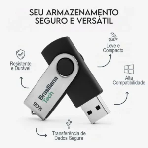 Pendrive 16GB USB 2.0 Compacto Compatível Universal