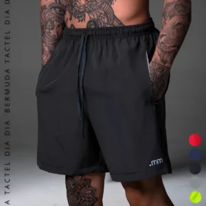 Bermuda Masculina Tactel Leve Fresca Bolsos Frontais Confortável Lazer