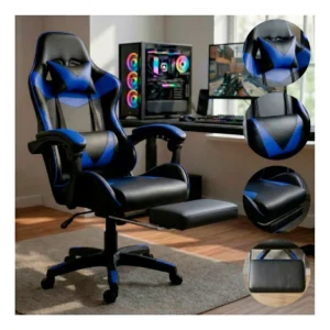Cadeira Gamer Ergonômica Reclinável com Apoio Pés
