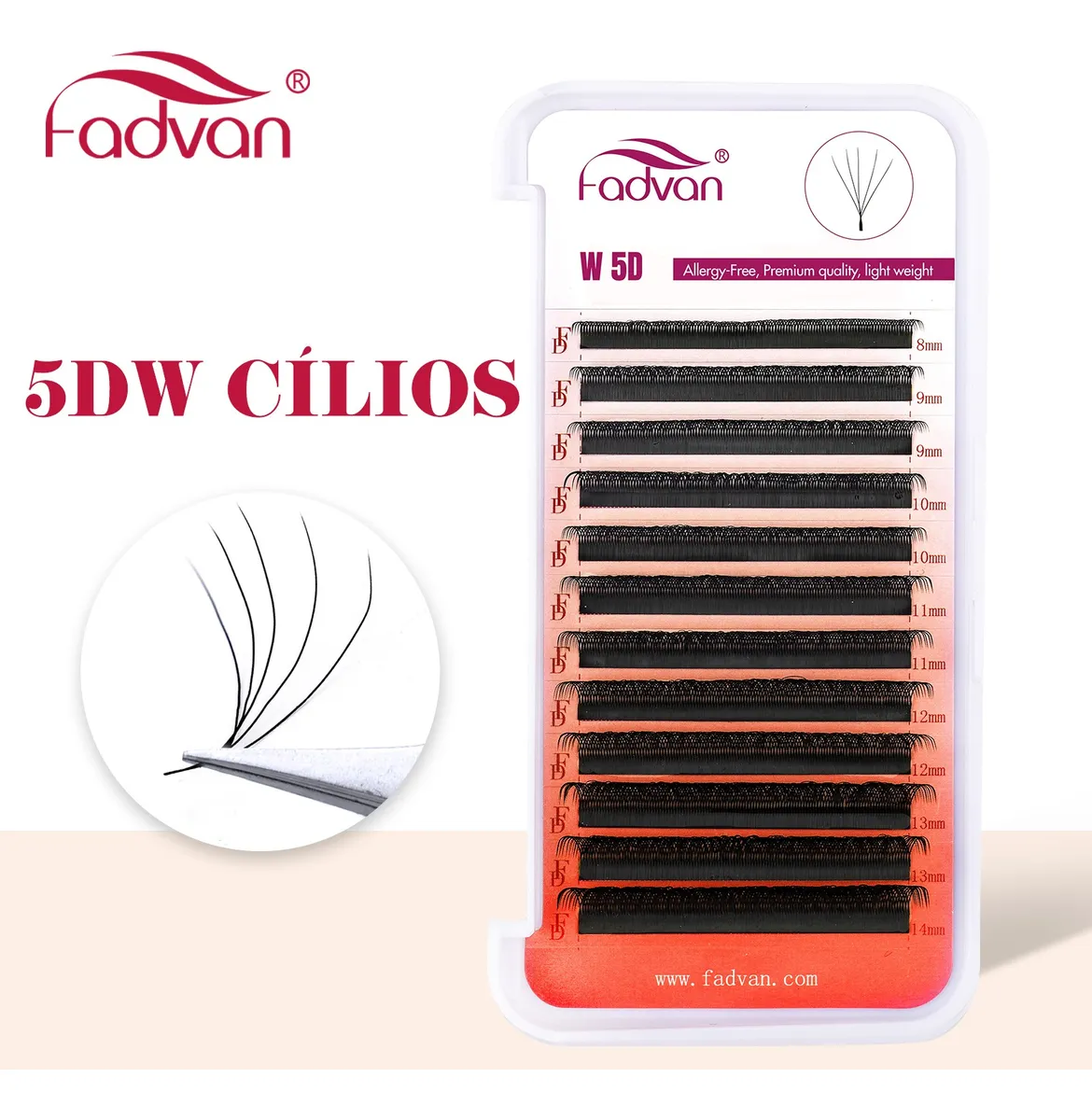 Cílios 5D W Fadvan Volume Egípcio Mix