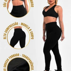 Calça Legging Cintura Alta Sem Transparência