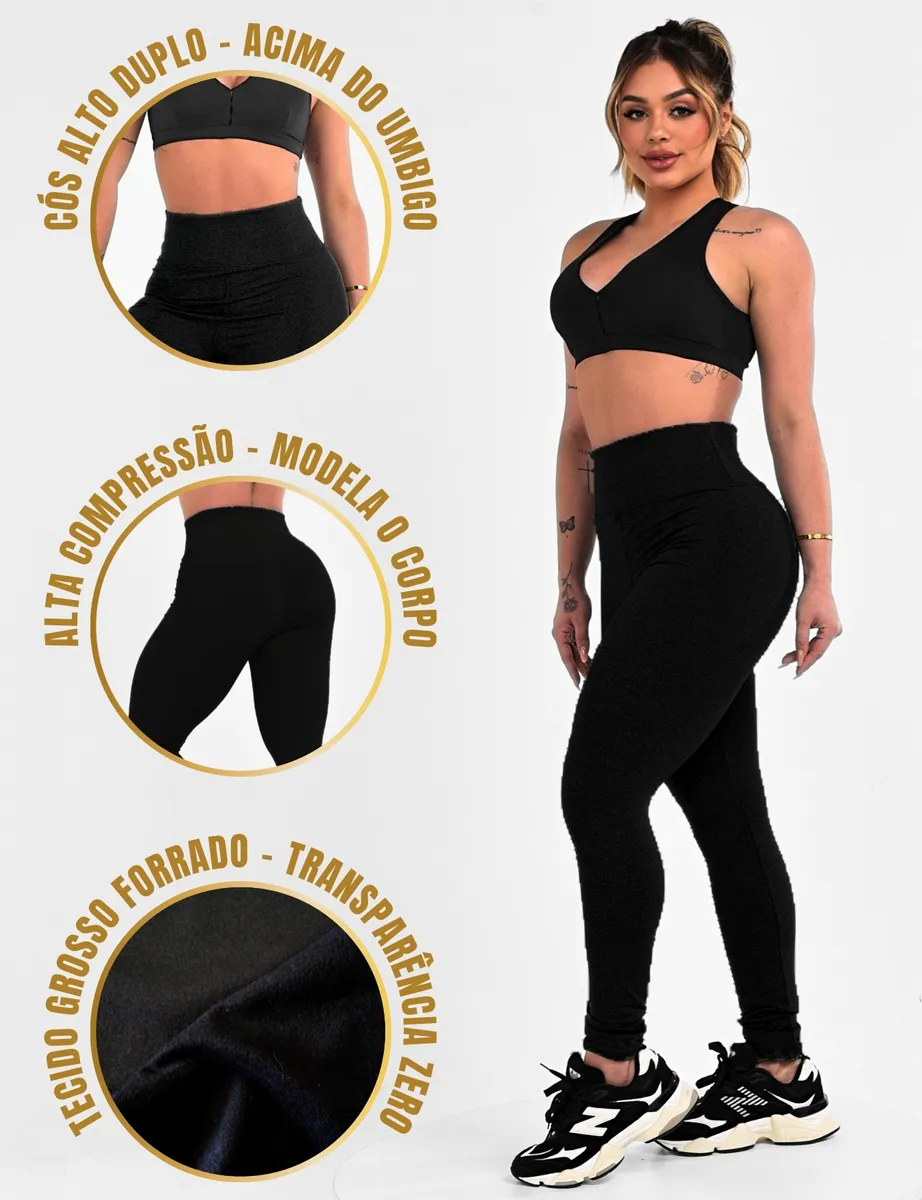Calça Legging Cintura Alta Sem Transparência