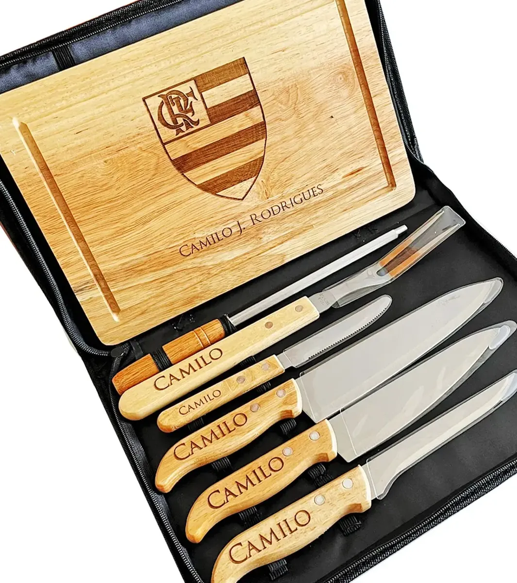 Kit Churrasco Personalizado 8 Peças com Maleta