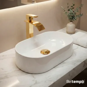 Cuba de Apoio Oval Branca 43cm Beltempo BT-2030