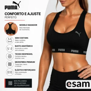 Top Puma Fitness Nadador Alta Sustentação