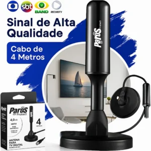 Antena Digital Interna Externa HDTV UHFVHF Cabo 4m