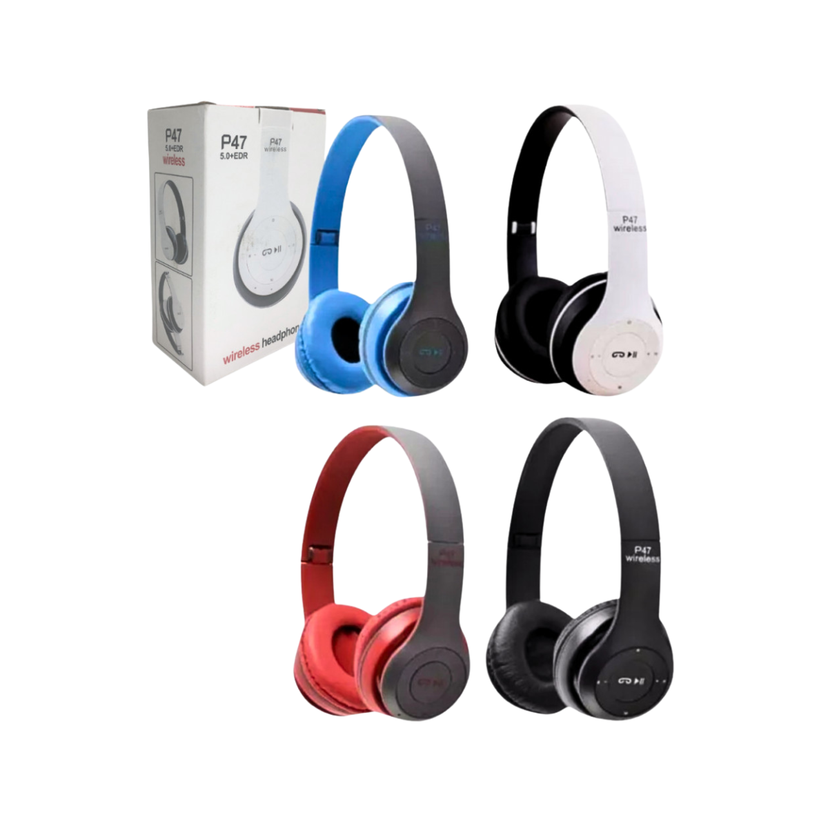 Fone de Ouvido Bluetooth Kapbom P47 Sem Fio Estéreo FM Micro SD Com Microfone