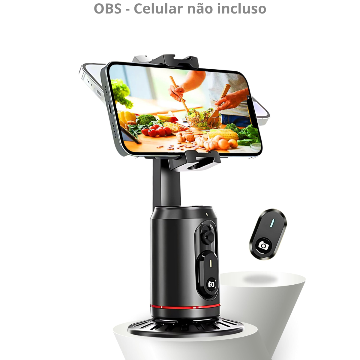 Suporte Celular Rastreamento Facial 360° Kapbom KA-ZP117 Selfie Stick Bluetooth Recarregável