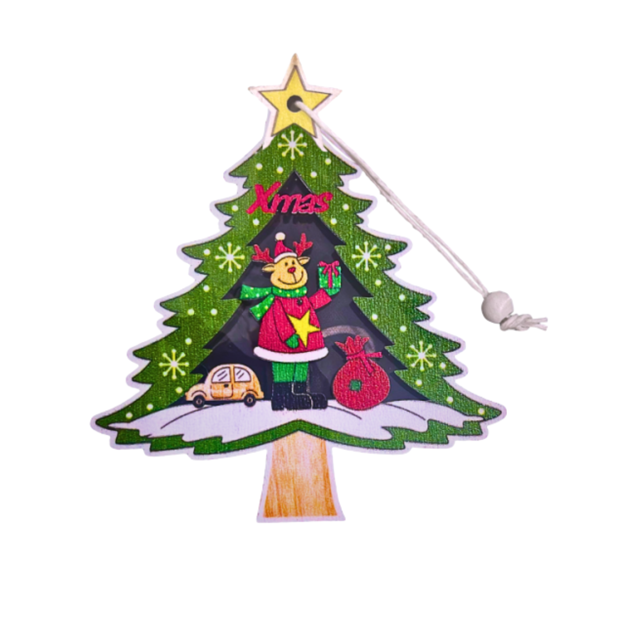 Conjunto com 06 Pingentes Decoração Árvore de Natal com Cordão Altomex ZSS-003