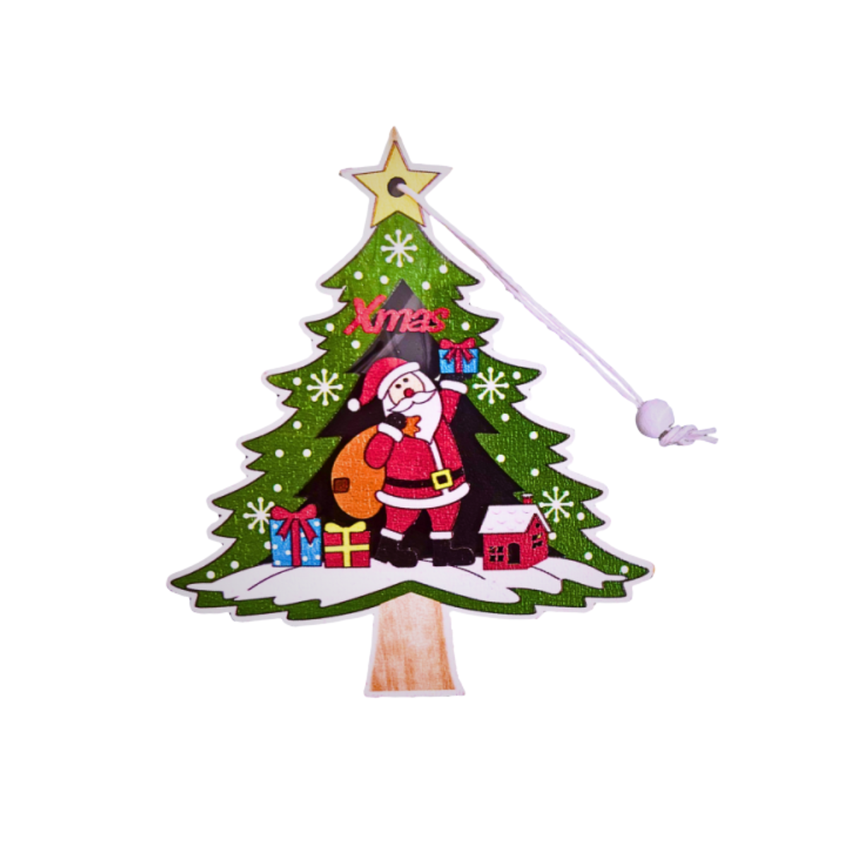 Conjunto com 06 Pingentes Decoração Árvore de Natal com Cordão Altomex ZSS-003