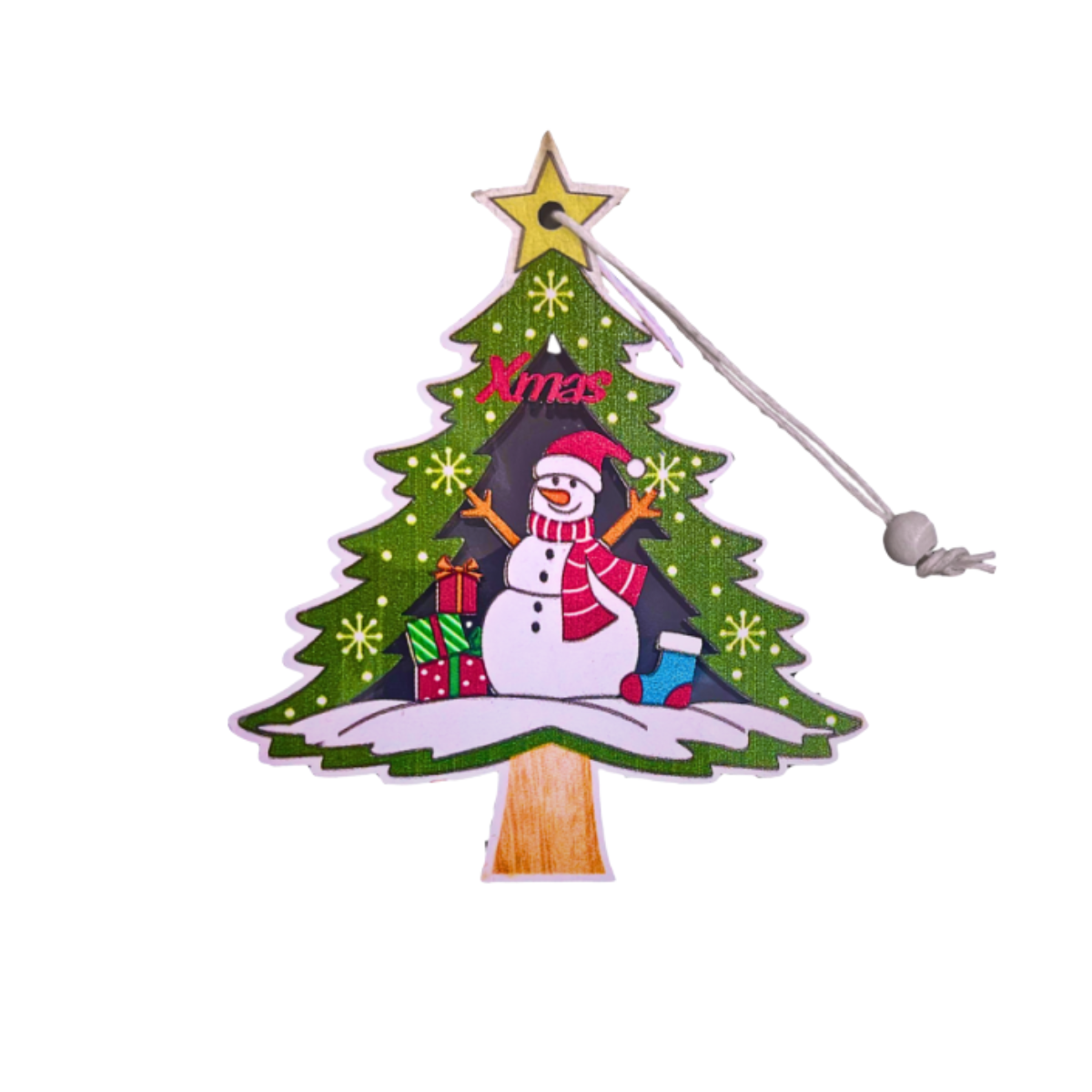 Conjunto com 06 Pingentes Decoração Árvore de Natal com Cordão Altomex ZSS-003