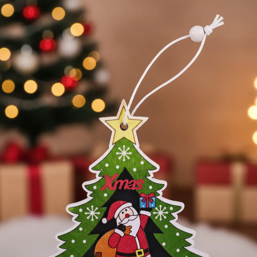 Conjunto com 06 Pingentes Decoração Árvore de Natal com Cordão Altomex ZSS-003