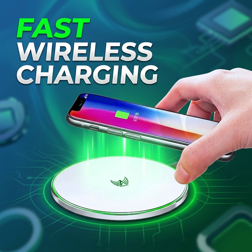 Carregador Rápido por Indução Sem Fio 15W Altomex AW-69 LED Fast Charge Compatível com Tecnologia Qi