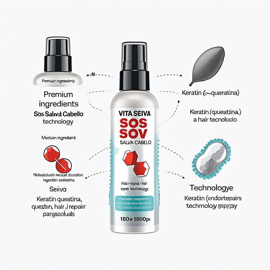 Finalizador Capilar Vita Seiva SOS Salva Cabelo Queratina 120ml Termoproteção Reparação e Brilho