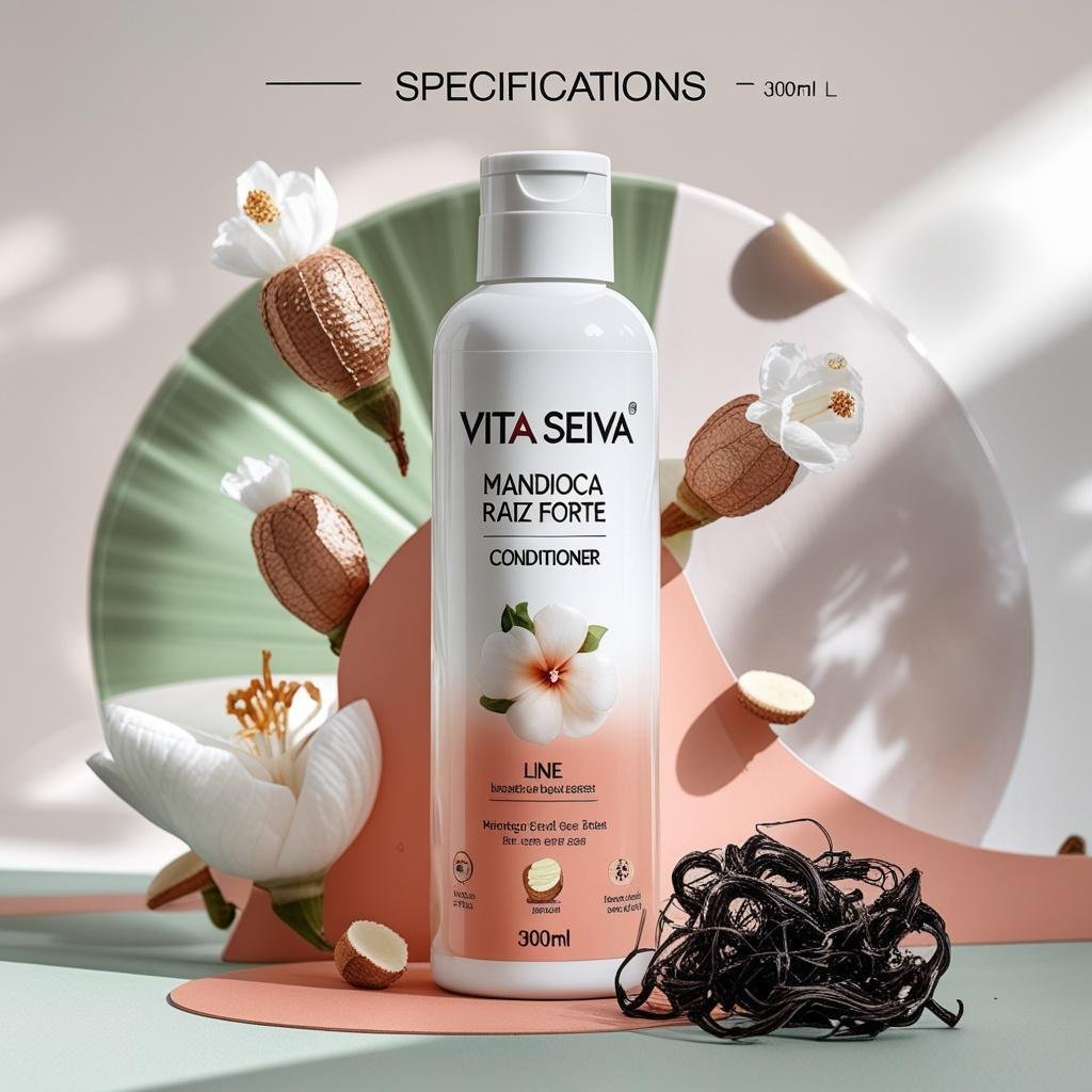 Condicionador Vita Seiva Mandioca Raiz Forte Vitaminas A C 300ml Reestruturação e Fortalecimento