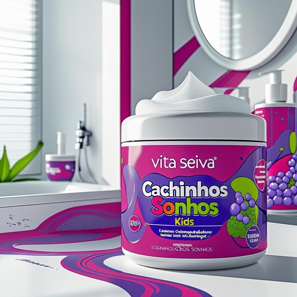 Creme de Pentear Kids Vita Seiva Cachinhos dos Sonhos Uva 950g Definição dos Cachos e Anti Frizz