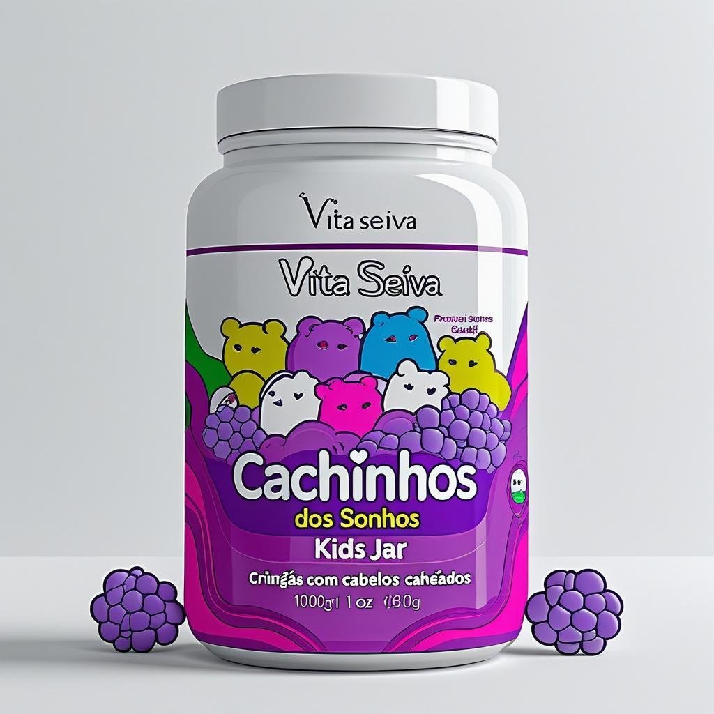 Creme de Pentear Kids Vita Seiva Cachinhos dos Sonhos Uva 950g Definição dos Cachos e Anti Frizz