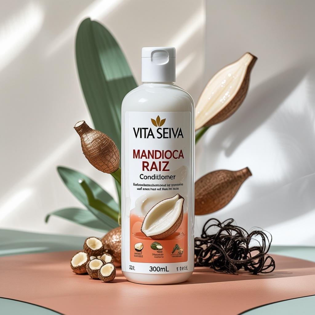 Condicionador Vita Seiva Mandioca Raiz Forte Vitaminas A C 300ml Reestruturação e Fortalecimento