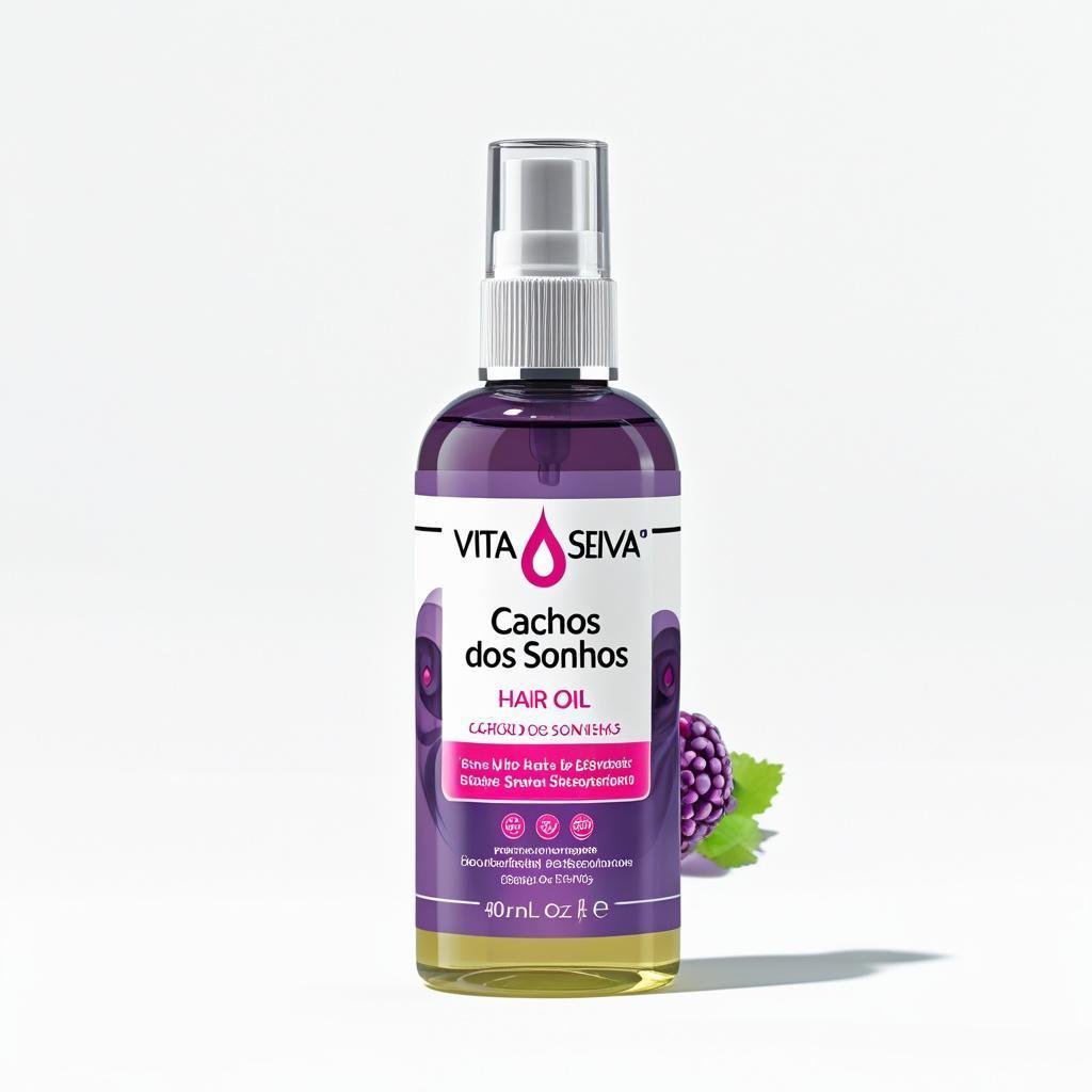 Óleo Multifuncional Vita Seiva Cachos dos Sonhos Açaí e Uva 60ml Nutrição Brilho e Controle do Frizz