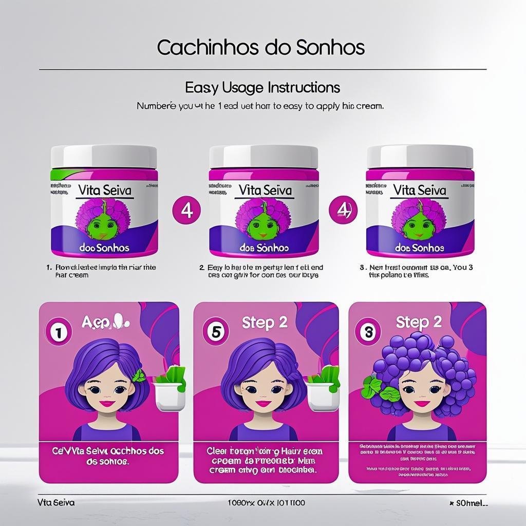 Creme de Pentear Kids Vita Seiva Cachinhos dos Sonhos Uva 950g Definição dos Cachos e Anti Frizz