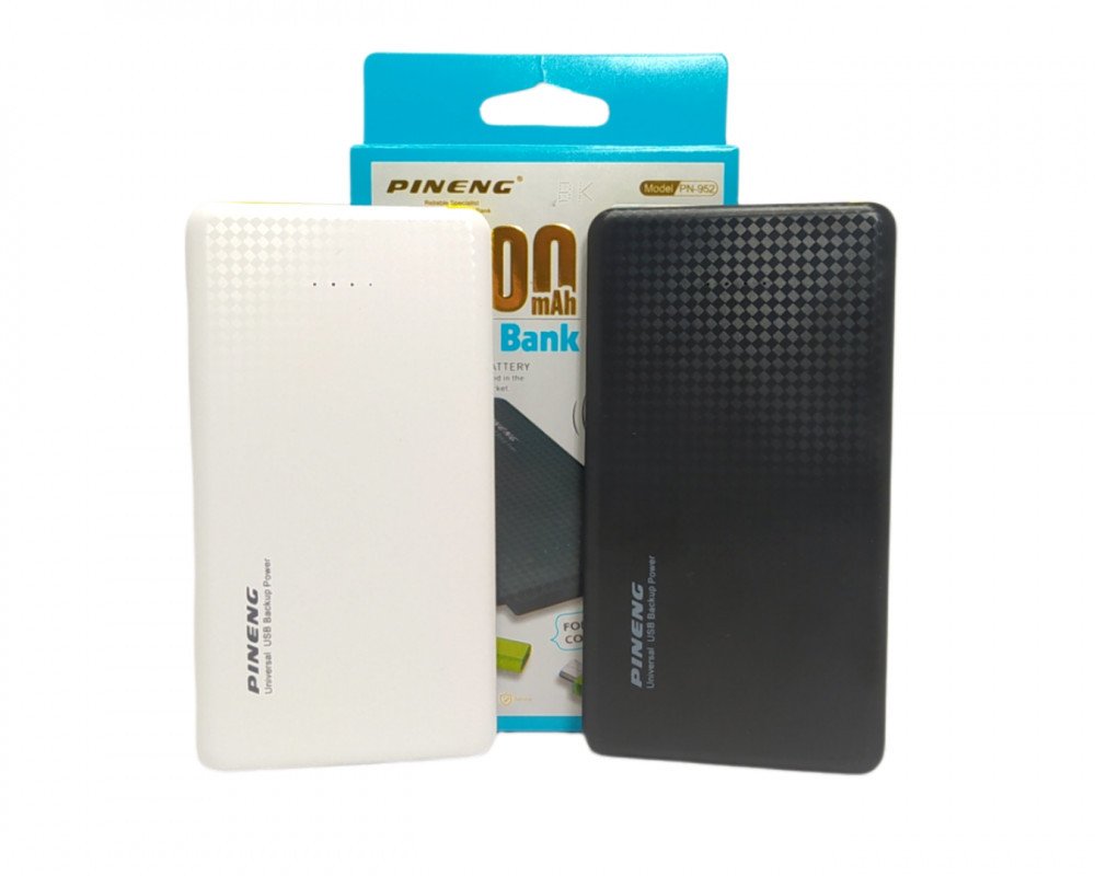 Carregador Portátil Power Bank 5000mAh Pineng PN-952 3 Saídas V8 Tipo-C Lightning Compacto Leve USB