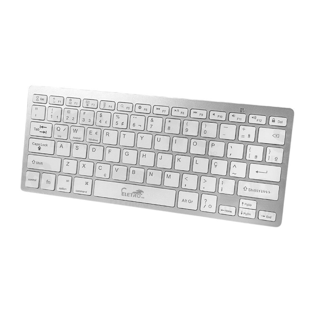 Teclado Bluetooth Sem Fio Ultra Fino Eletromex EL-2101 para Tablet Celular Notebook e PC
