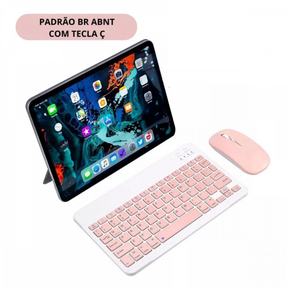 Teclado e Mouse Bluetooth Sem Fio GoldenUltra JP-MKL Ultra Fino Recarregável Kit Portátil
