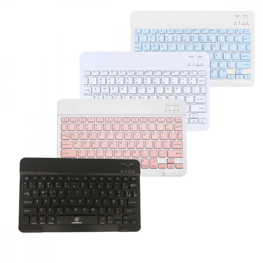 Teclado Bluetooth Slim Kapbom KA-690 | Sem Fio para Tablet Celular Notebook e PC
