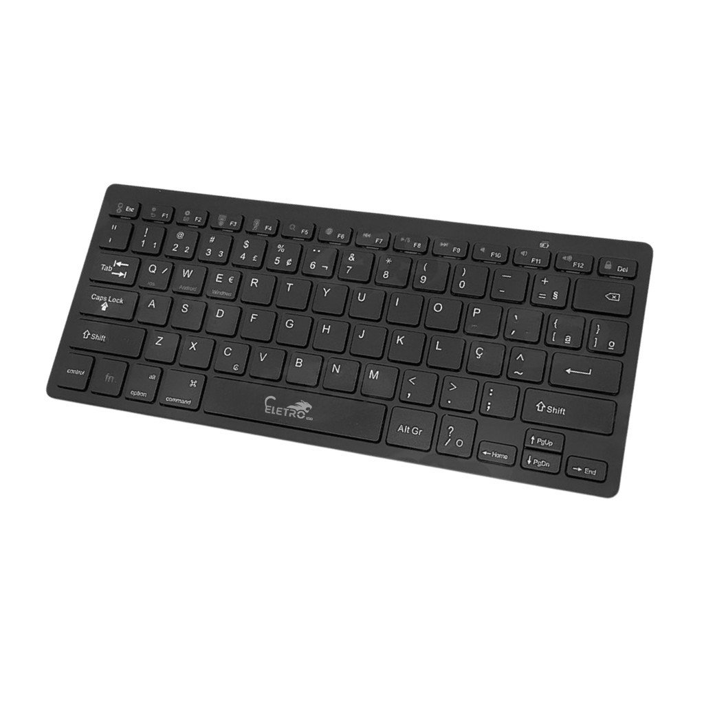 Teclado Bluetooth Sem Fio Ultra Fino Eletromex EL-2101 para Tablet Celular Notebook e PC