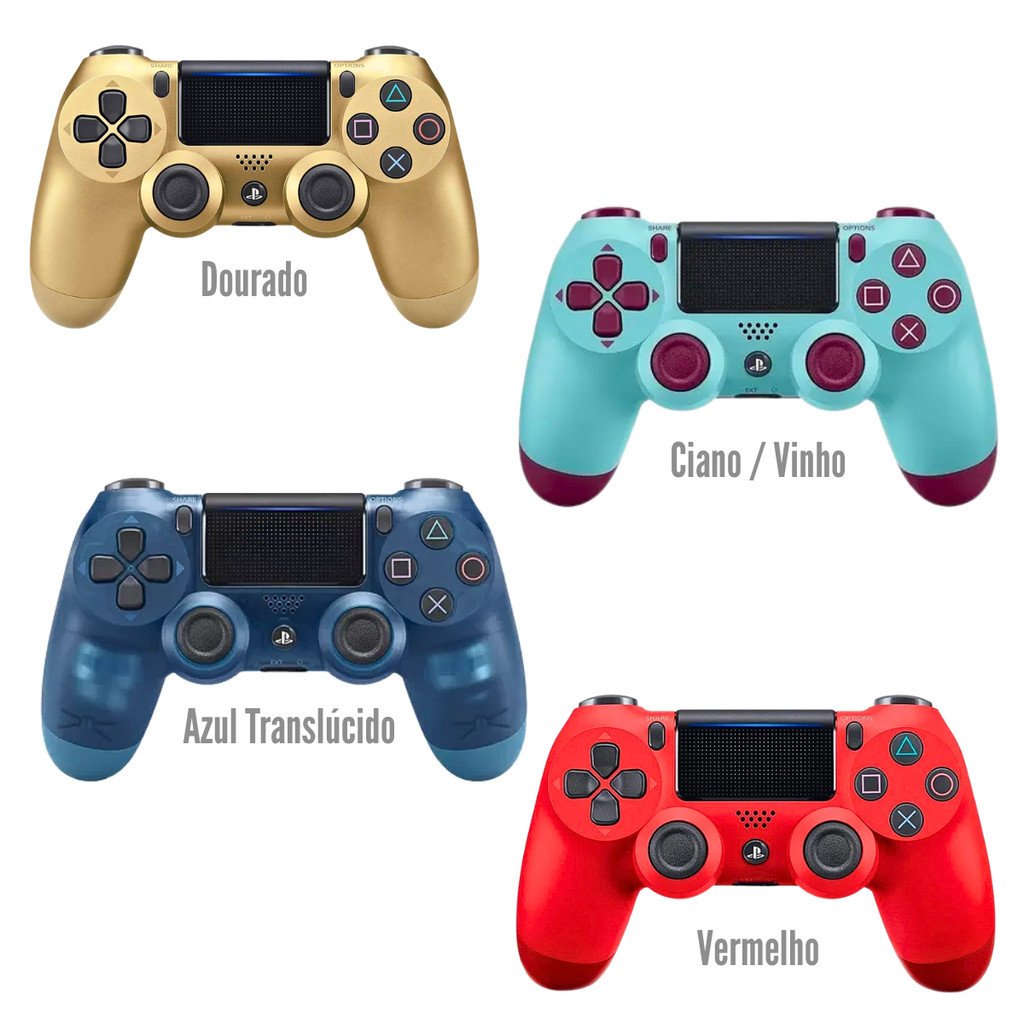Controle Gamer Bluetooth Doubleshock P4 T&Z D4-B Vibração Touchpad Compatível 4ª Geração