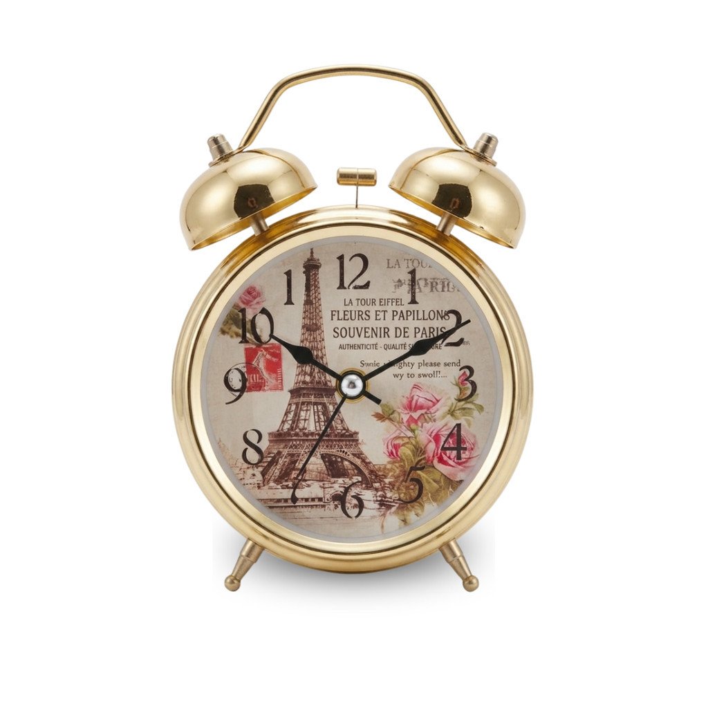 Relógio Despertador Analógico Paris Vintage 12 cm Altomex AL-2302