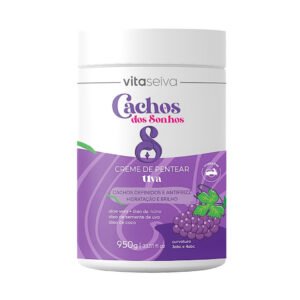 Creme de Pentear Vita Seiva Cachos dos Sonhos Uva 950g Definição dos Cachos Controle do Frizz