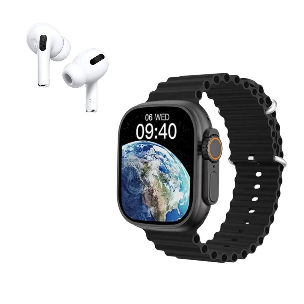 KIT Smartwatch 49mm + Fone Ouvido + Fonte TIPO-C + Cabo Lightning INOVA WFFCC-12756 (Ondulada)