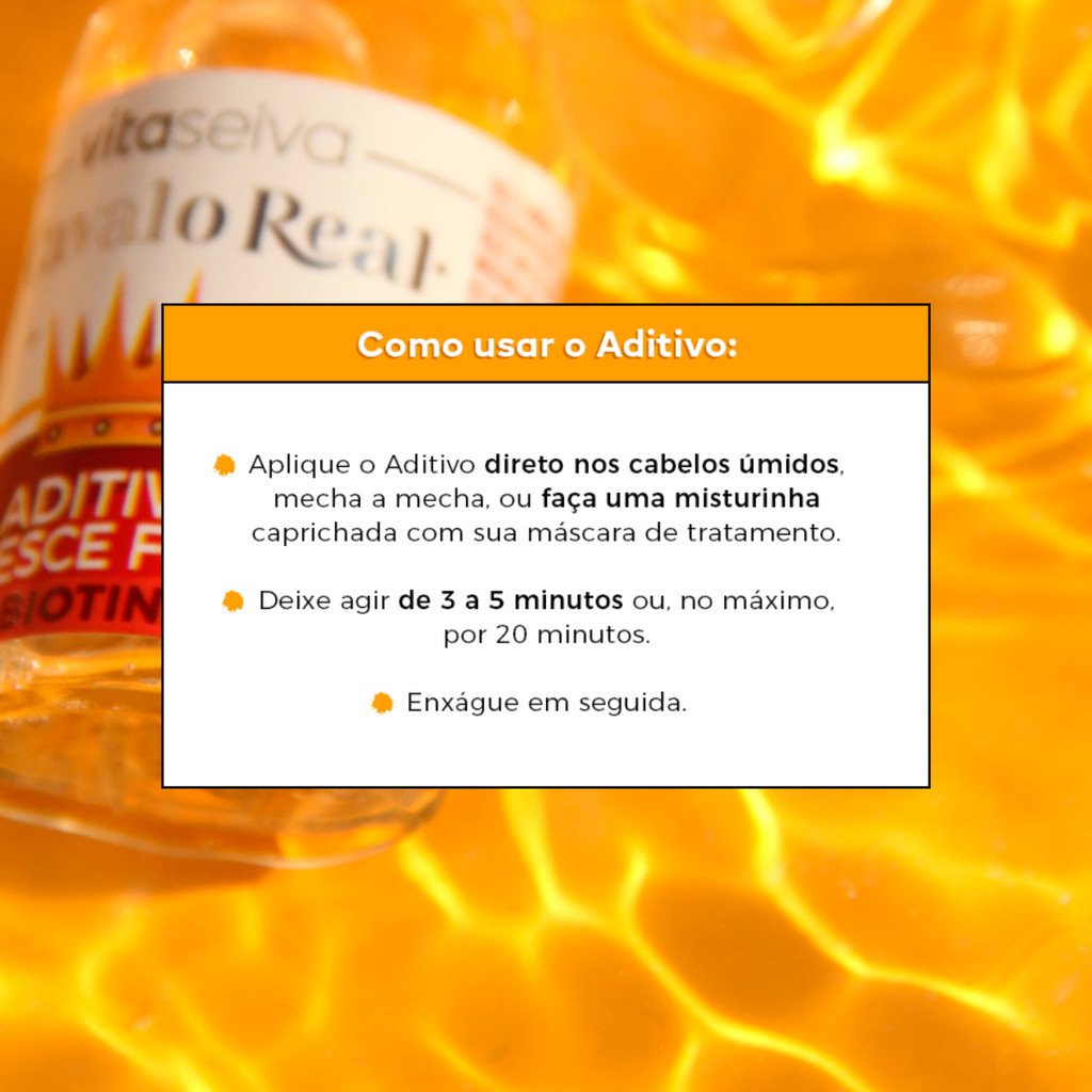 Aditivo Capilar Vita Seiva Cavalo Real Biotina 10ml Fortalecimento dos Fios Crescimento Capilar