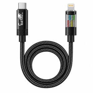 Cabo USB-C para Lightning 27W Carga e Dados 1m Preto Eletromex EL-3150-PD