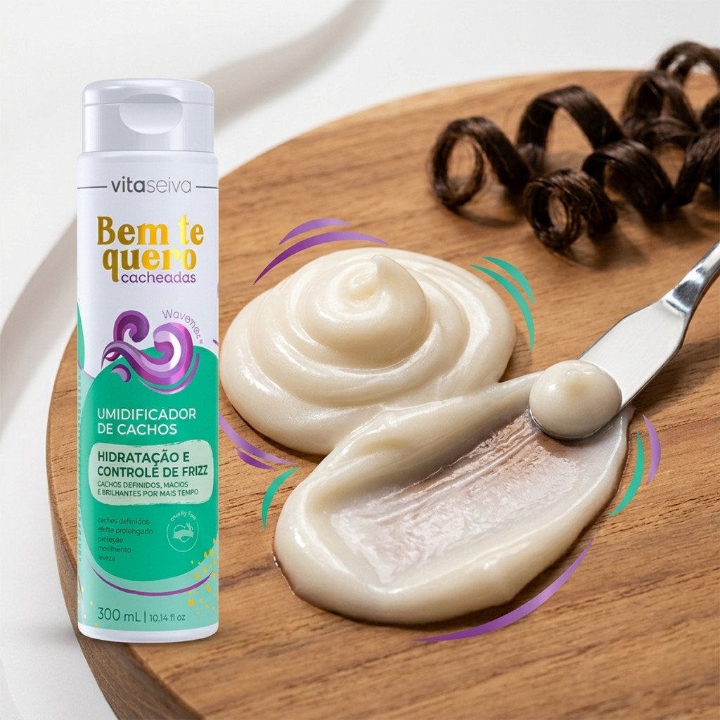 Umidificador de Cachos Vita Seiva Bem Te Quero Cacheadas 300ml Hidratação Controle de Frizz e Definição