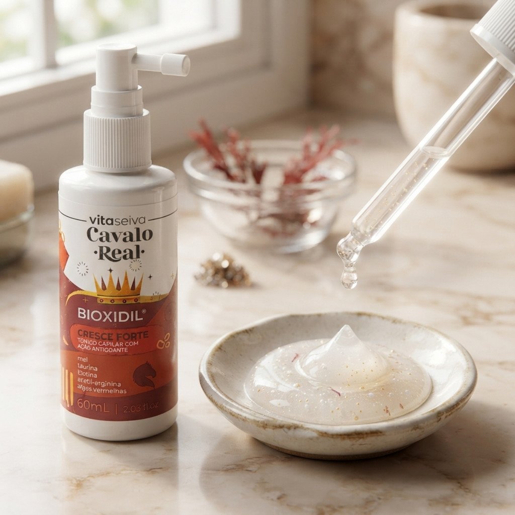 Tônico Capilar Crescimento Vita Seiva Bioxidil Cavalo Real 60ml Fortalecimento Antiqueda