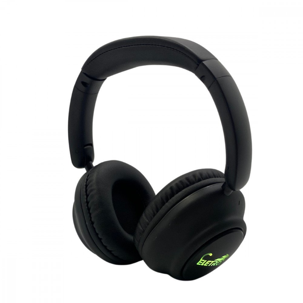 Fone de Ouvido Bluetooth Sem Fio Headphone Dobrável Com LED Luzes Bass Som HD Eletromex EL-1501