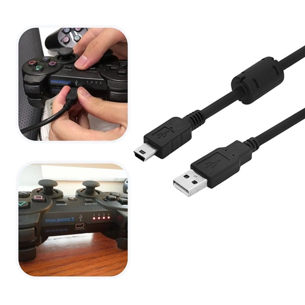 Cabo Carregador Para Controle Console 3ª Geração V3 Mini Usb 5p Kapbom KA-355