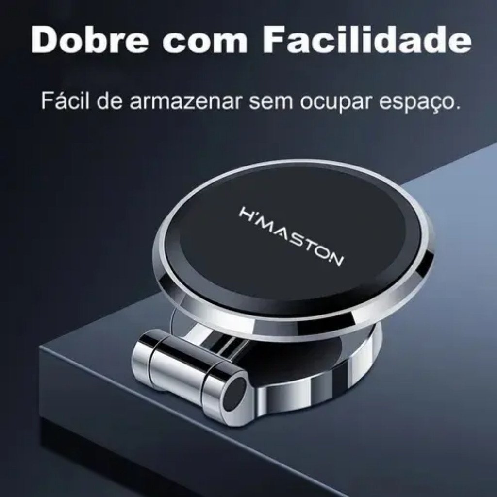 Suporte Magnético Veicular H'Maston CJ-69 Dobrável Duplo Ajustável para Celular