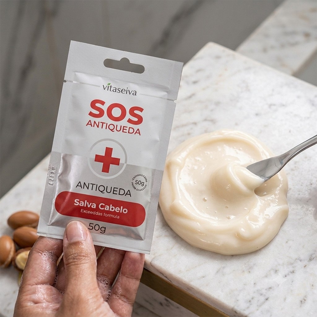 Máscara Capilar Antiqueda Vita Seiva SOS Salva Cabelo 50g Fortalecimento dos Fios Ação Refrescante