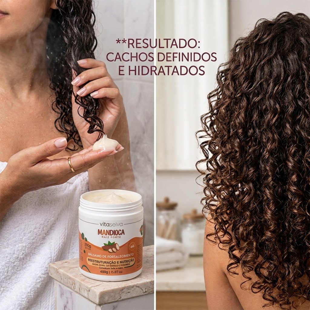 Máscara Capilar de Mandioca Vita Seiva Raiz Forte 450g Fortalecimento e Nutrição