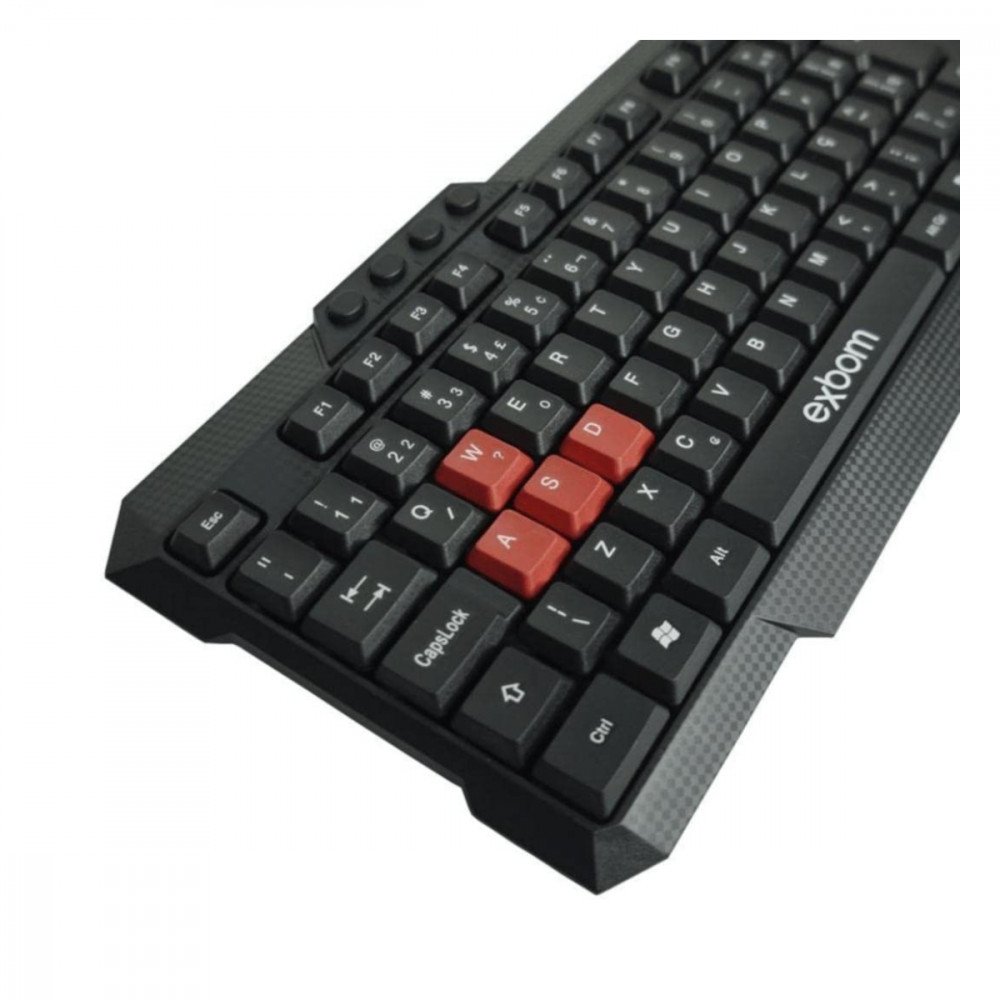 Teclado Multimídia Semi Mecânico Tecla Game Plug & Play ABNT2 Exbom BK-144M