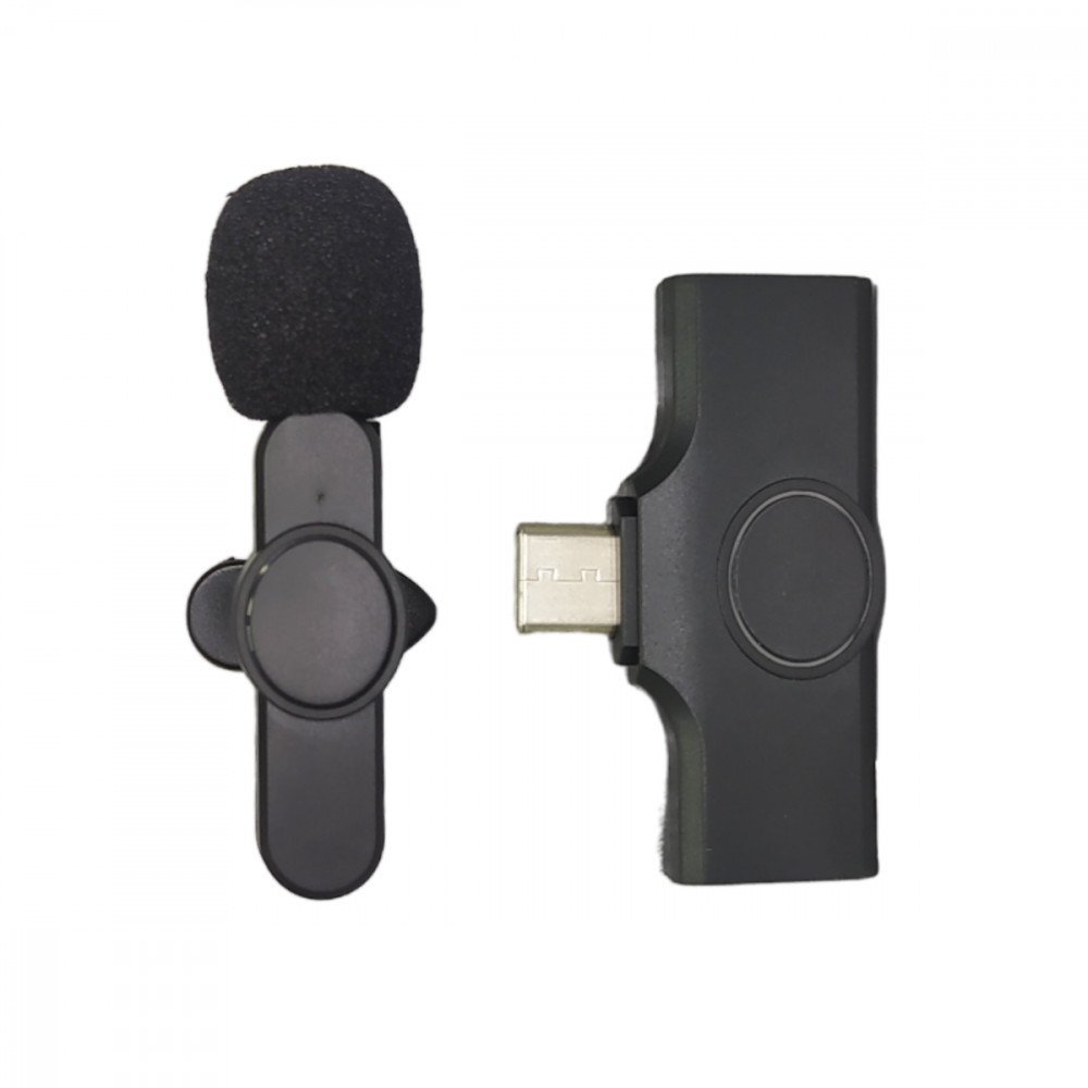 Microfone Condensador Duplo de Lapela Wireless TIPO C sem Fio 2.4GHZ Altomex K9-TC-2IN1