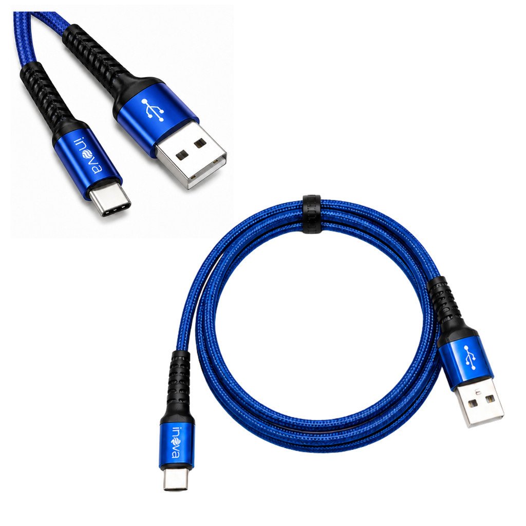 Cabo USB-A para USB-C 1 Metro 3,4A Trançado Reforçado INOVA MD-12465