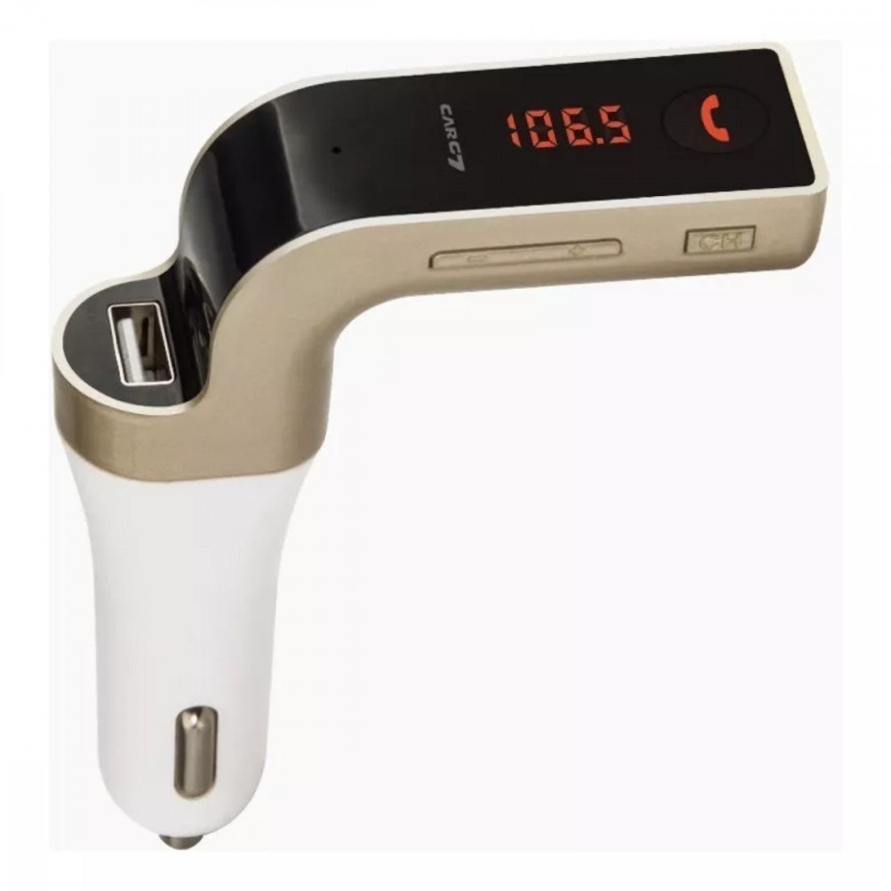 Carregador Veicular Bluetooth Altomex CARG7 MP3 Transmissor FM Tela Digital USB Pen Drive P2