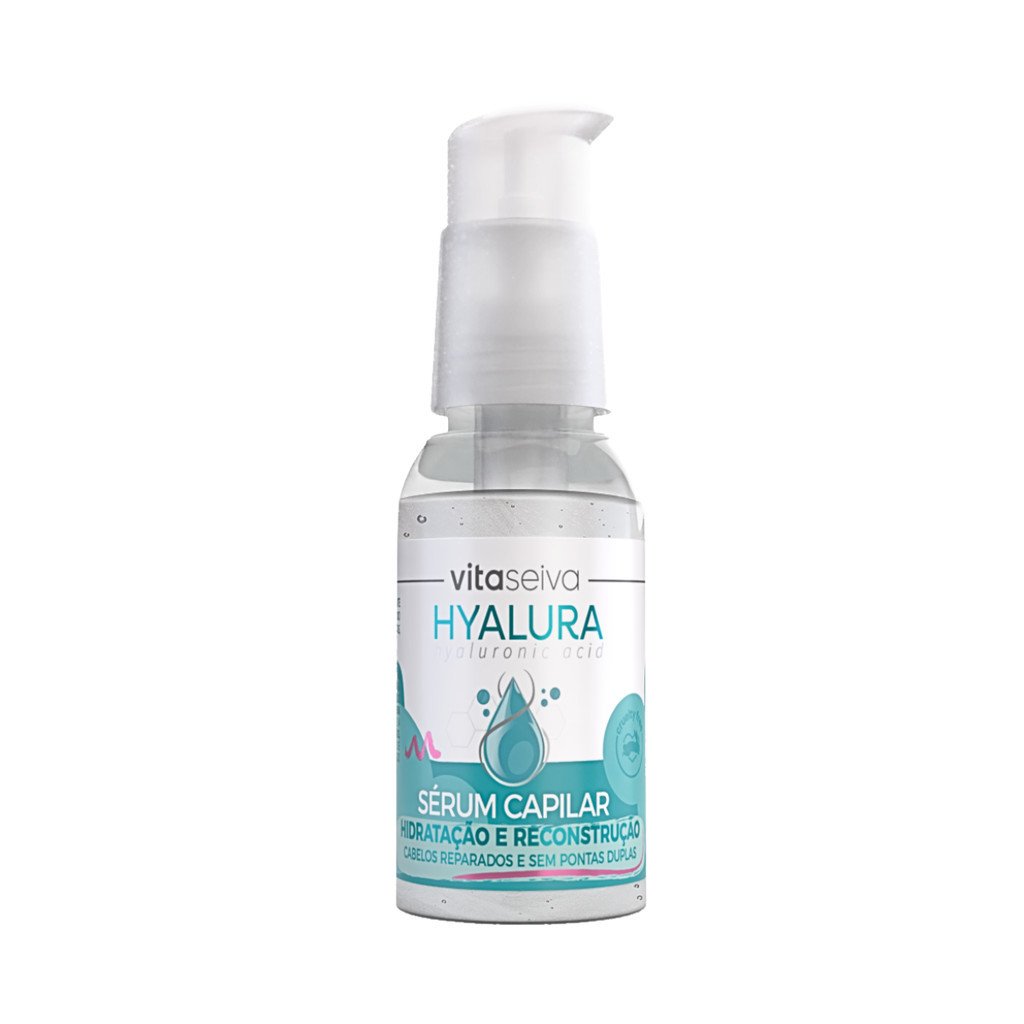 Sérum Capilar Vita Seiva Hyalura Ácido Hialurônico 60ml Hidratação Reconstrução e Brilho