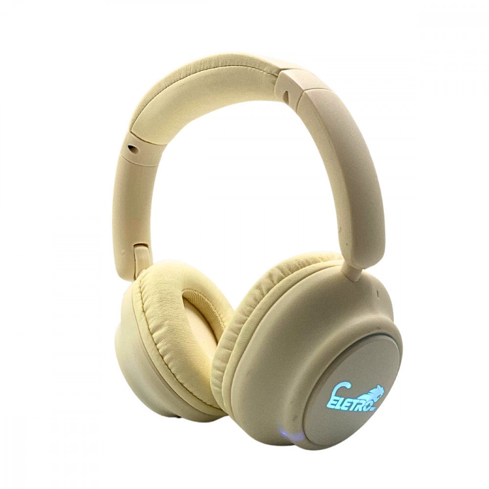 Fone de Ouvido Bluetooth Sem Fio Headphone Dobrável Com LED Luzes Bass Som HD Eletromex EL-1501