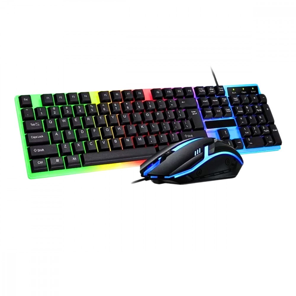 Kit Teclado E Mouse Gamer Semi Mecânico LED RGB Kapbom KA-5880